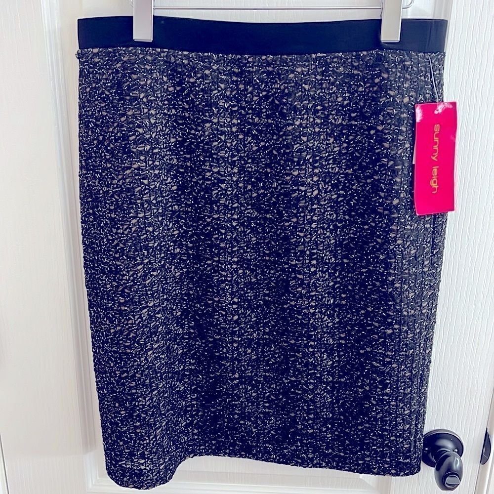 New. Sunny Leigh black and silver skirt